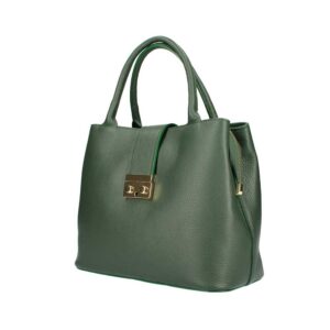 Δερμάτινη τσάντα χειρός, alissa, Πράσινο σκούρο, iris bags