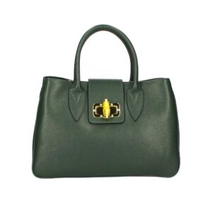 Δερμάτινη τσάντα χειρός, genevieve, Πράσινο σκούρο, iris bags