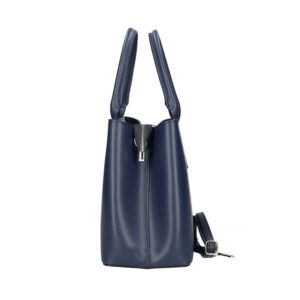 Δερμάτινη τσάντα χειρός, margaret, Μπλε, iris bags 1