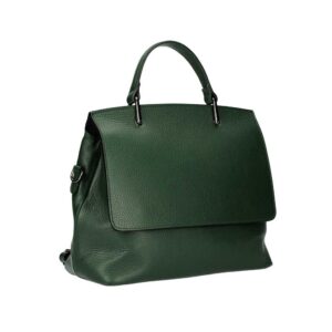 Δερμάτινη τσάντα χειρός, priscilla, Πράσινο σκούρο, iris bags 1