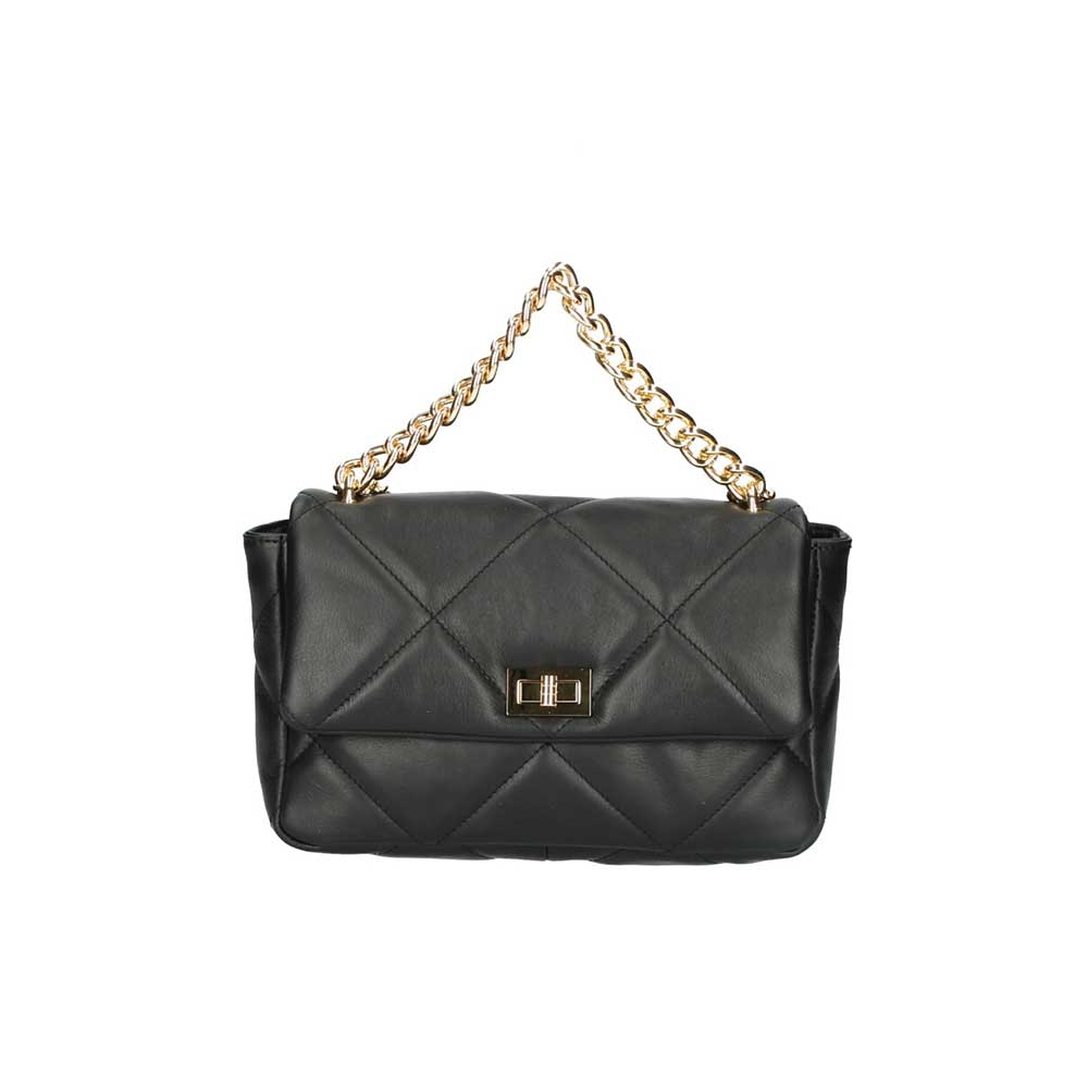 Δερμάτινη χιαστί τσάντα καπιτονέ Vania Μαύρο Iris Bags Δερμάτινη χιαστί τσάντα καπιτονέ, vania, Μαύρο, iris bags