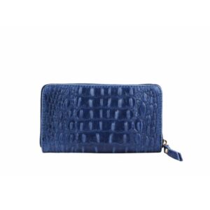 Δερμάτινο γυναικείο πορτοφόλι κροκό, pina, Μπλε σκούρο, iris bags