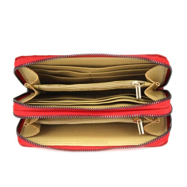 Δερμάτινο γυναικείο πορτοφόλι κροκό, prisca, Κόκκινο, iris bags 1