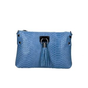 Χιαστί τσάντα από μαλακό δέρμα με snakeprint, theresa, jeans, iris bags