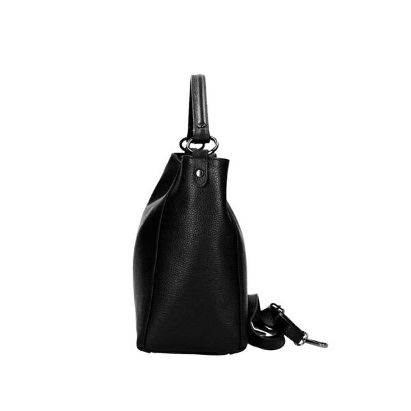 Τσάντα ώμου από δέρμα dollaro, brunella, Μαύρο, iris bags 2