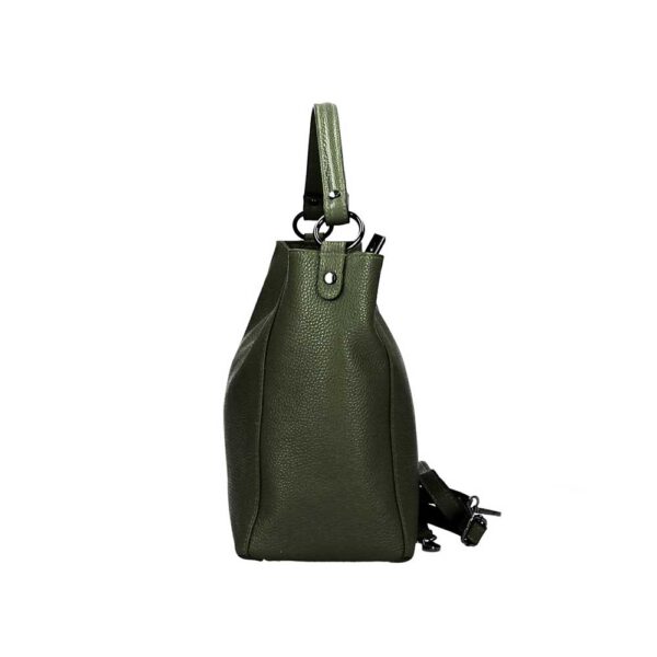 Τσάντα ώμου από δέρμα dollaro, brunella, Πράσινο λάδι, iris bags 2