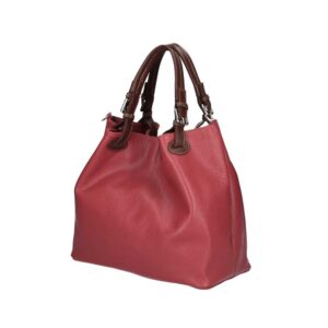 Τσάντα ώμου από δέρμα τύπου dollaro, aurelia, Σκούρο κόκκινο, iris bags 1
