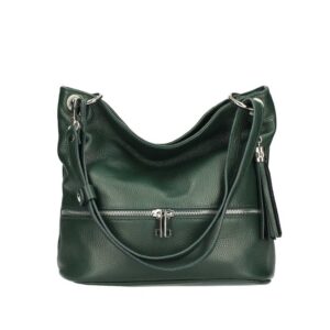 Τσάντα ώμου από δέρμα τύπου dollaro, joss, Σκούρο πράσινο, iris bags