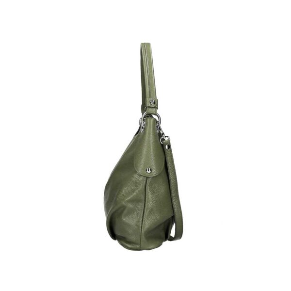 Τσάντα ώμου από δέρμα τύπου dollaro, miriana, Πράσινο λαδί, iris bags 2