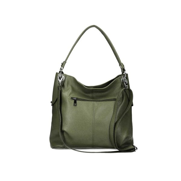 Τσάντα ώμου από δέρμα τύπου dollaro, miriana, Πράσινο λαδί, iris bags 3