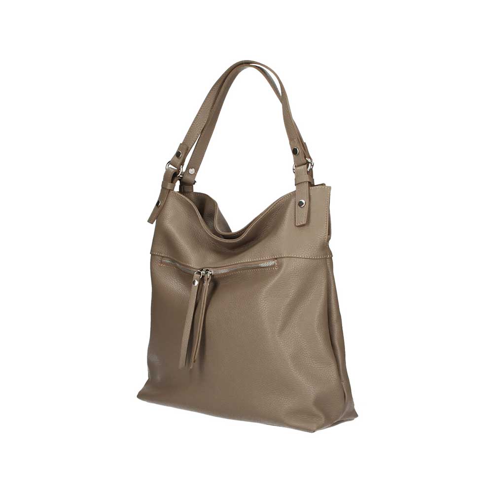 Τσάντα ώμου από δέρμα τύπου dollaro Talia Dark Taupe Iris Bags 1 Τσάντα ώμου από δέρμα τύπου dollaro, talia, dark taupe, iris bags 1