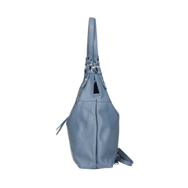 Τσάντα ώμου από δέρμα τύπου dollaro, talia, Γαλάζιο ραφ, iris bags 2