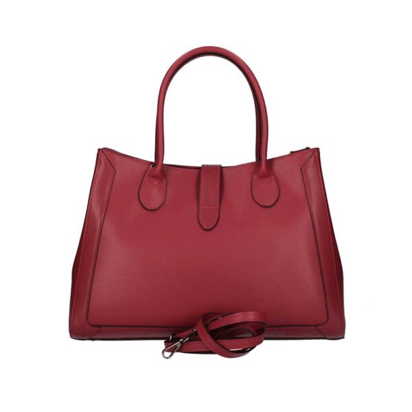 Τσάντα ώμου από δέρμα τύπου saffiano, manola, Σκούρο κόκκινο, iris bags 3