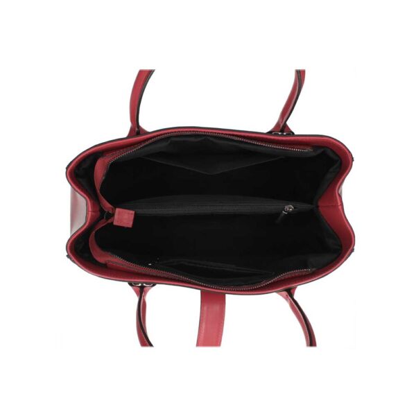 Τσάντα ώμου από δέρμα τύπου saffiano, manola, Σκούρο κόκκινο, iris bags 4