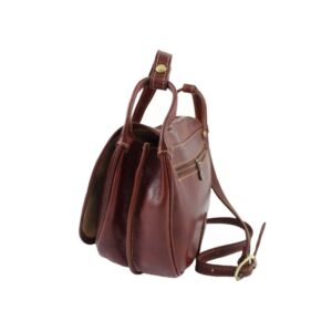 Τσάντα ώμου από δέρμα τύπου ταμπονάτο, paola, Καφέ, iris bags 1